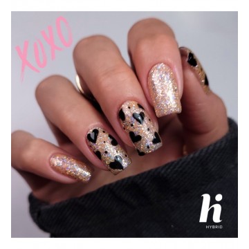 Гел лак 135 Rose Gold Sequin Hi Hybrid