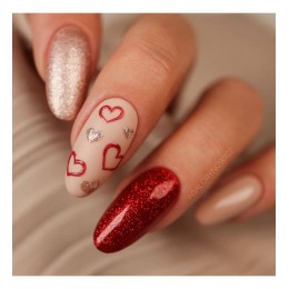 Гел лак 347 Pretty Red Glitter Semilac