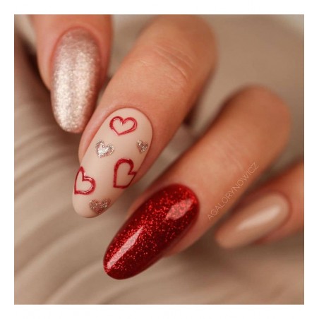 Гел лак 347 Pretty Red Glitter Semilac