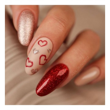 Гел лак 347 Pretty Red Glitter Semilac