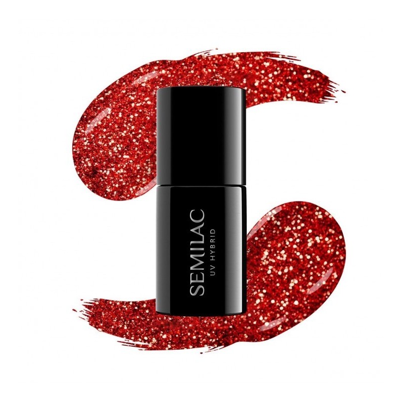 Гел лак 318 Burgundy Red Glitter Semilac