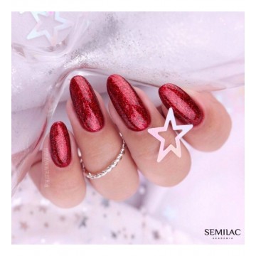 Гел лак 318 Burgundy Red Glitter Semilac