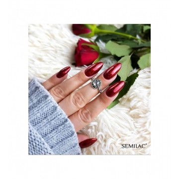 Гел лак 318 Burgundy Red Glitter Semilac
