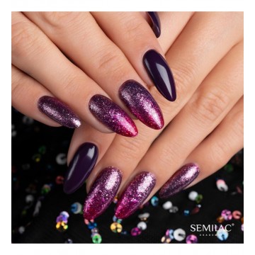 Гел лак 100 Black Purple Semilac