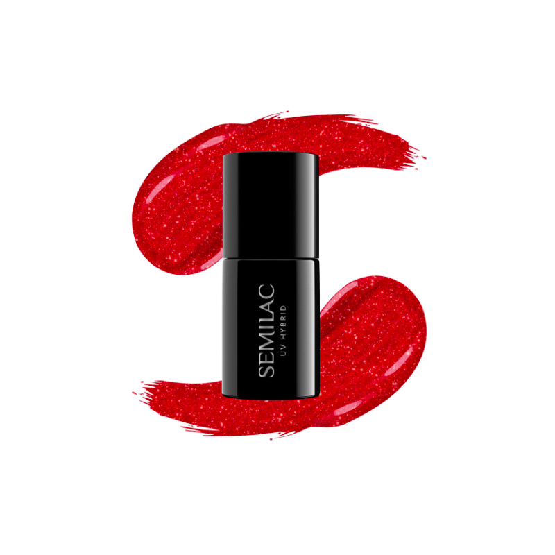 Гел лак 025 Glitter Red Semilac