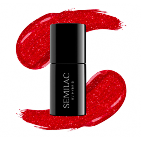 Гел лак 025 Glitter Red Semilac