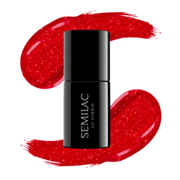 Гел лак 025 Glitter Red Semilac
