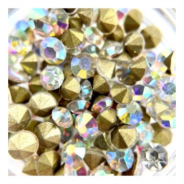 Камъчета обемни Crystal Clear AB тъмно злато