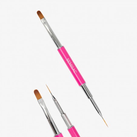 Четка за гел 2в1 Semilc розова