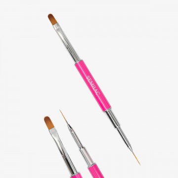 Четка за гел 2в1 Semilc розова