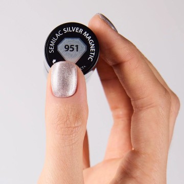 Гел лак 951 Silver Magnetic Semilac